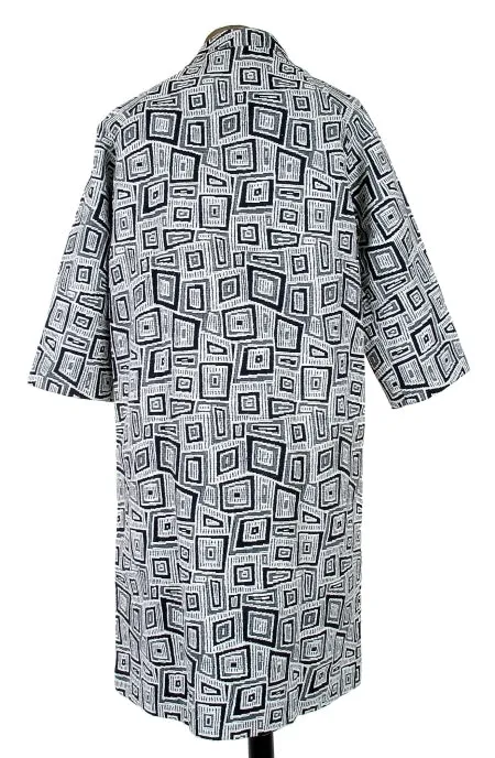 1960s Graphic Print B&W Coat