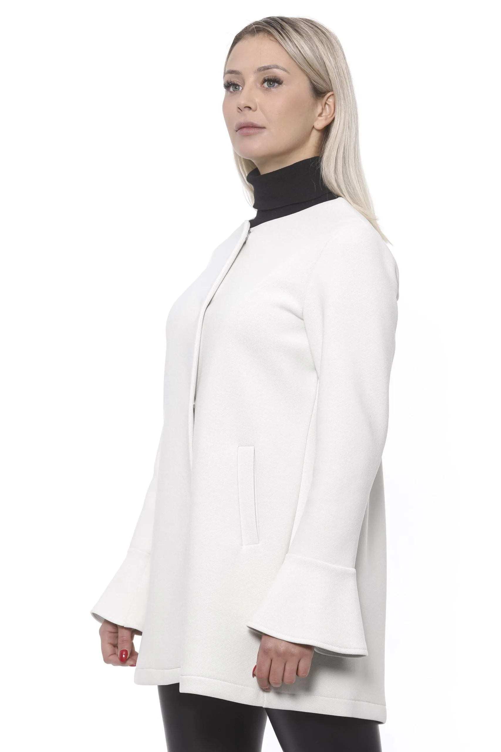 19V69 Italia White Neoprene Jacket & Coat