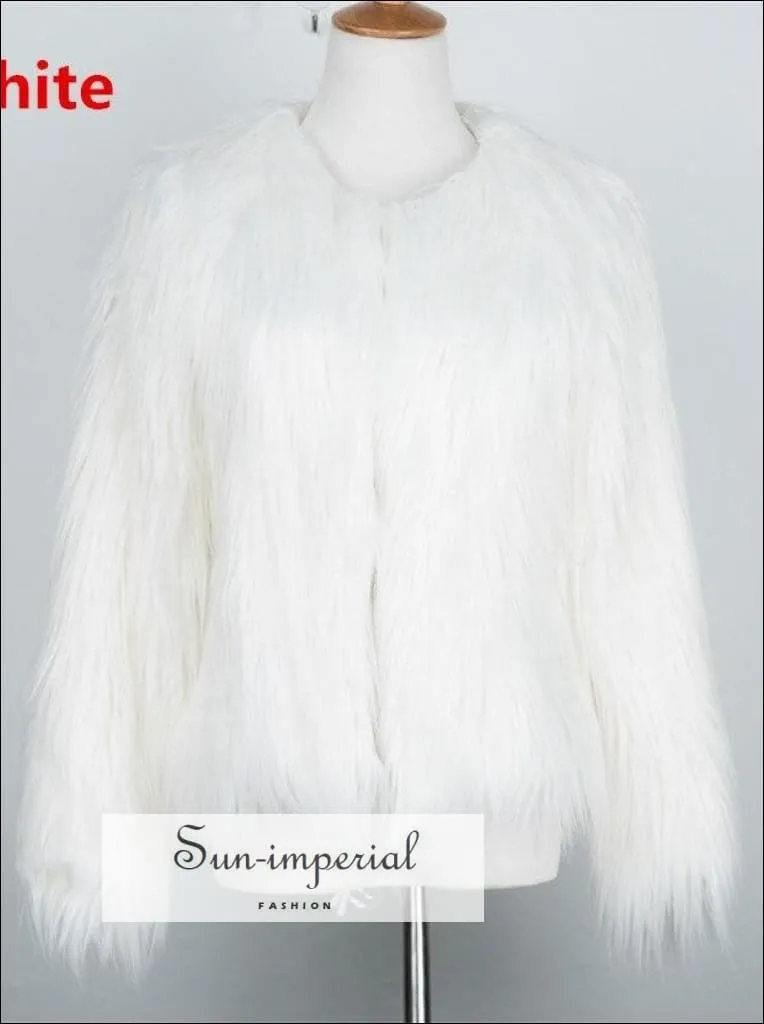 20 Colors Size S- 4xlplus Size Womens Black Fluffy Faux Fur Coats Jackets White  Fur Coats Women