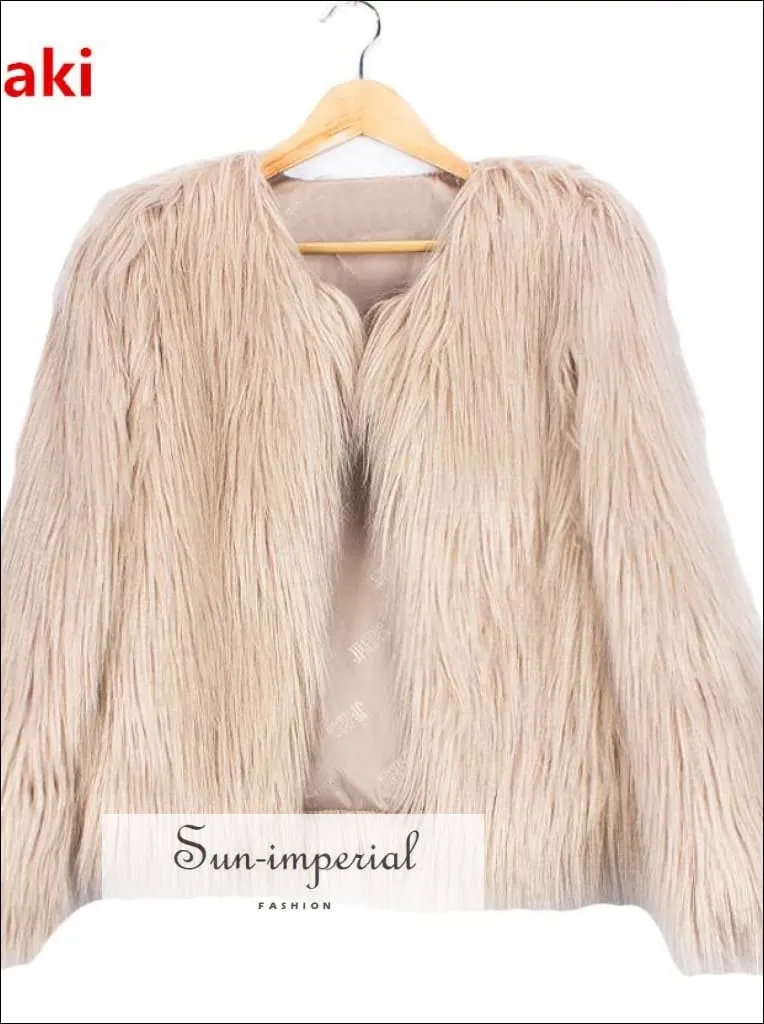 20 Colors Size S- 4xlplus Size Womens Black Fluffy Faux Fur Coats Jackets White  Fur Coats Women