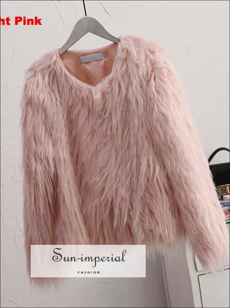 20 Colors Size S- 4xlplus Size Womens Black Fluffy Faux Fur Coats Jackets White  Fur Coats Women