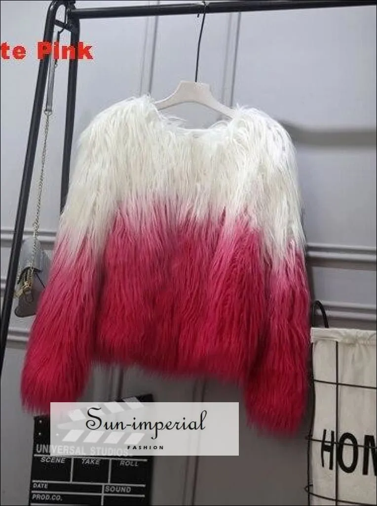 20 Colors Size S- 4xlplus Size Womens Black Fluffy Faux Fur Coats Jackets White  Fur Coats Women