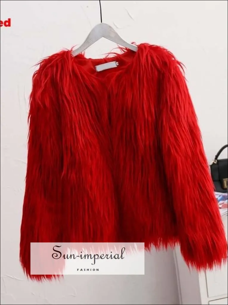 20 Colors Size S- 4xlplus Size Womens Black Fluffy Faux Fur Coats Jackets White  Fur Coats Women