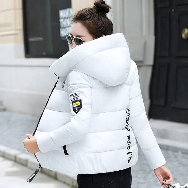 2021 New Winter Parkas Women Jacket Hooded Thick Warm Short Jacket Cotton Padded Parka Basic Coat Female Outerwear Plus Size 5XL