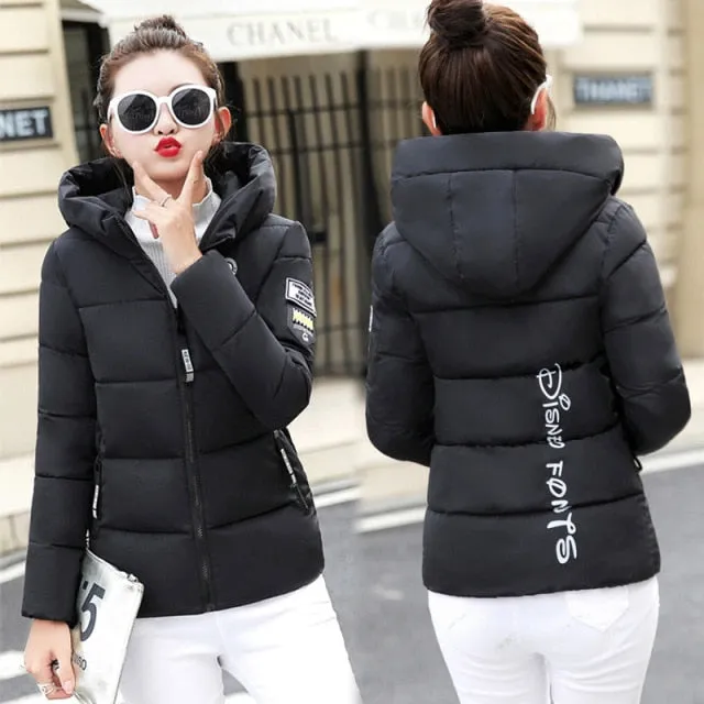 2021 New Winter Parkas Women Jacket Hooded Thick Warm Short Jacket Cotton Padded Parka Basic Coat Female Outerwear Plus Size 5XL