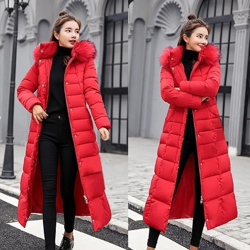 2022 new women's winter fur collar coat jacket