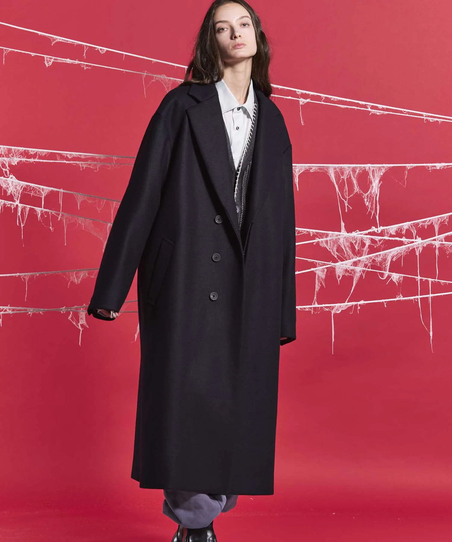 【24AW PRE-ORDER】Super140s Prime-Over Melton Chesterfield Coat