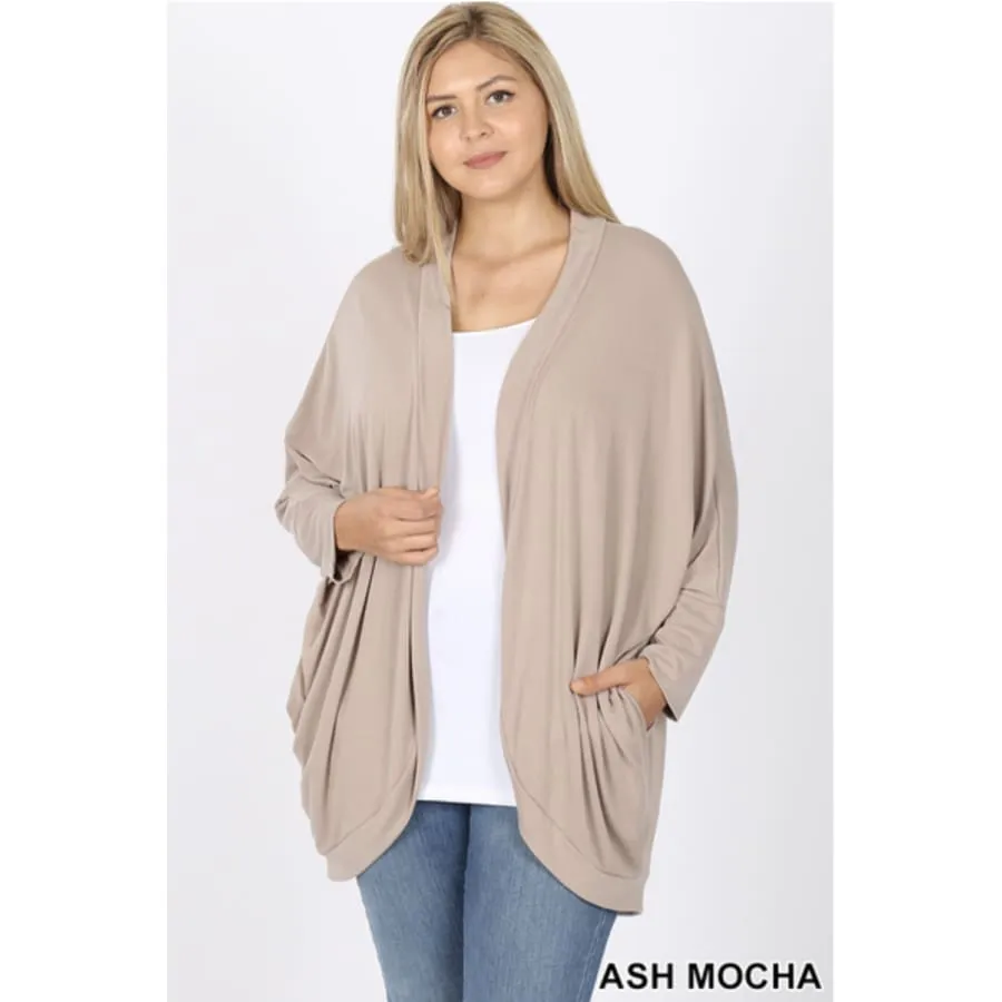 3/4 Sleeve Cocoon Wrap Cardigan