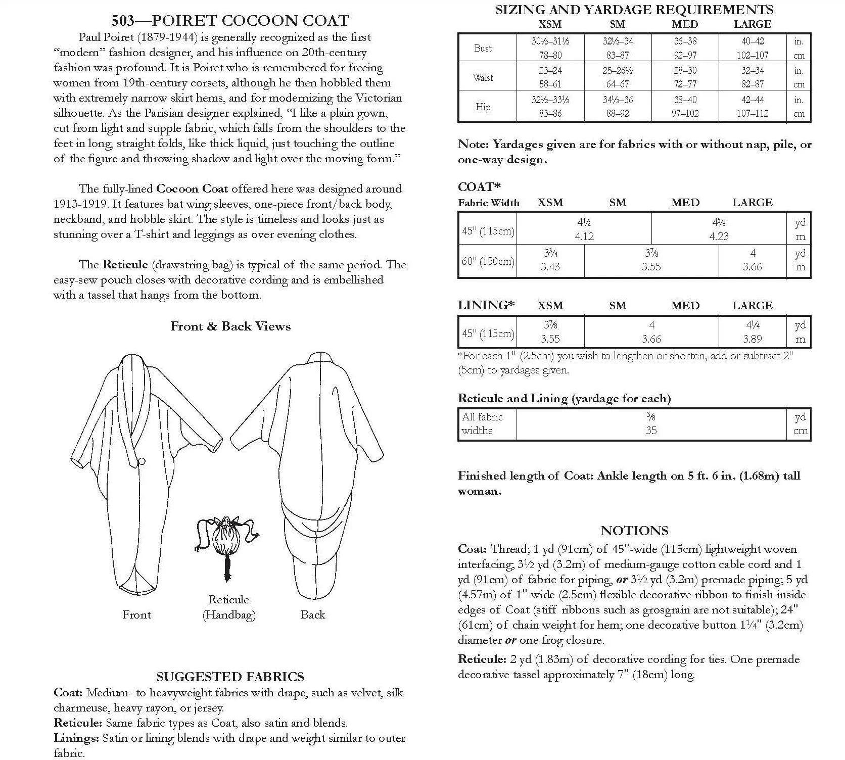 503 Poiret Cocoon Coat - PDF