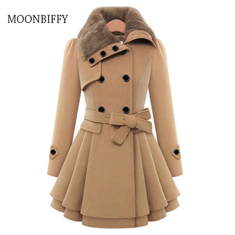 5XL Winter Jackets Women Wool Coat Women Windbreaker Warm Outwear Button Closure Asymmetrical Hem Cloak Coat Abrigos Mujer