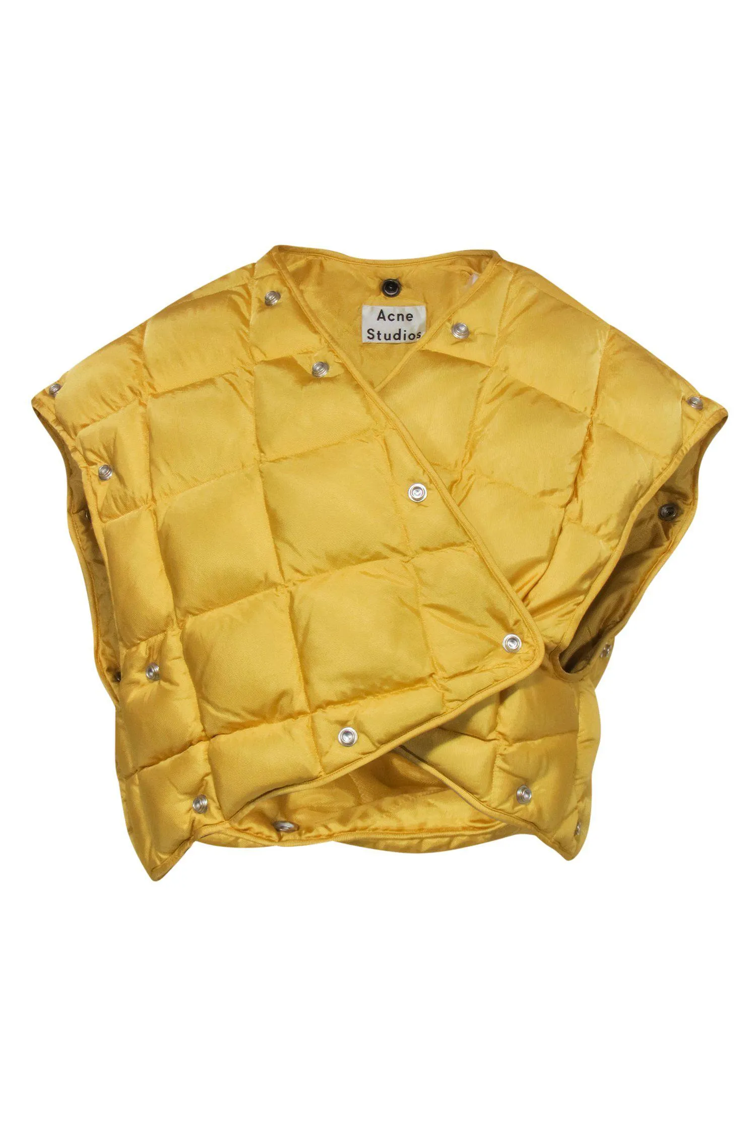 Acne Studios - Yellow Cropped Puffer Vest w/ Hardware Sz 8