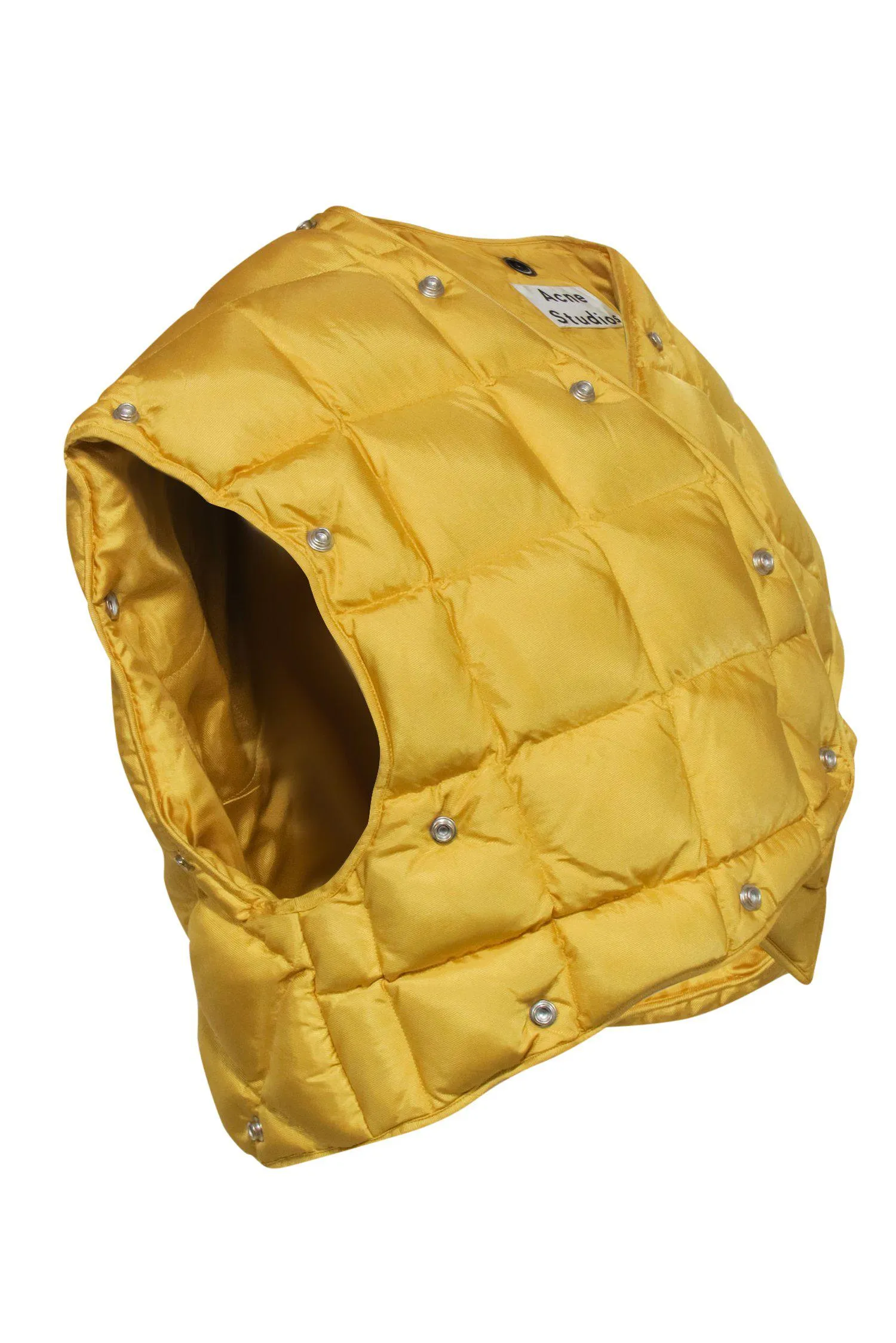 Acne Studios - Yellow Cropped Puffer Vest w/ Hardware Sz 8