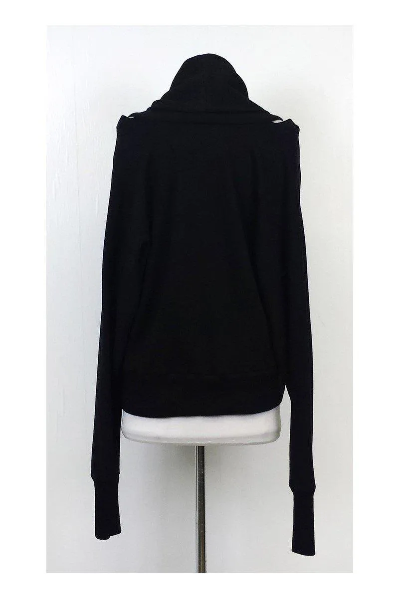 Aiko - Black Sweatshirt w/Rhinestones & Scarf Sz XS