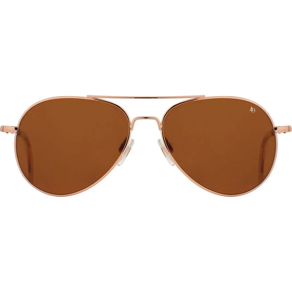 American Optical General Sunglasses | Rose Gold/Polarized Glass Brown