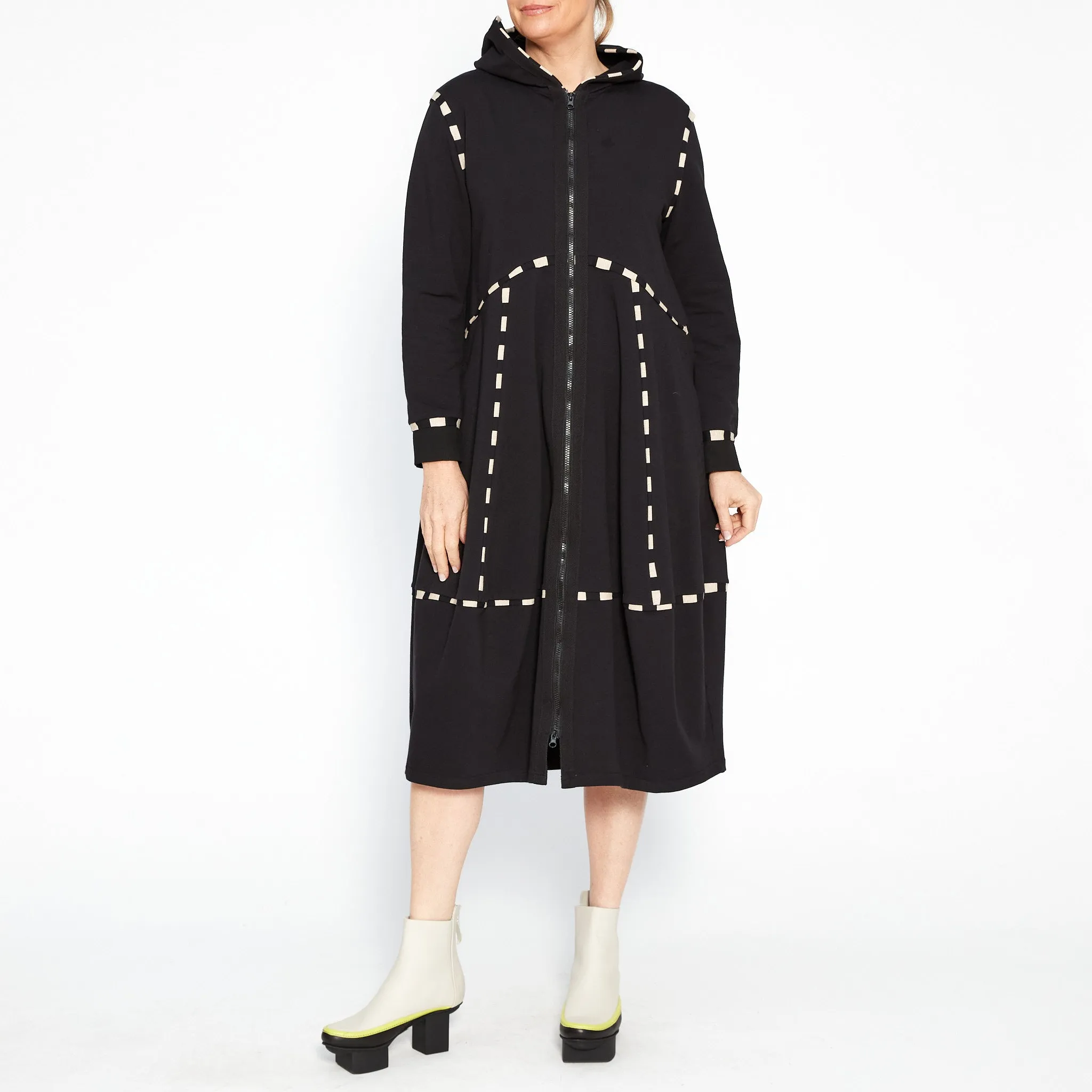 Archer Black Coat with Stripe