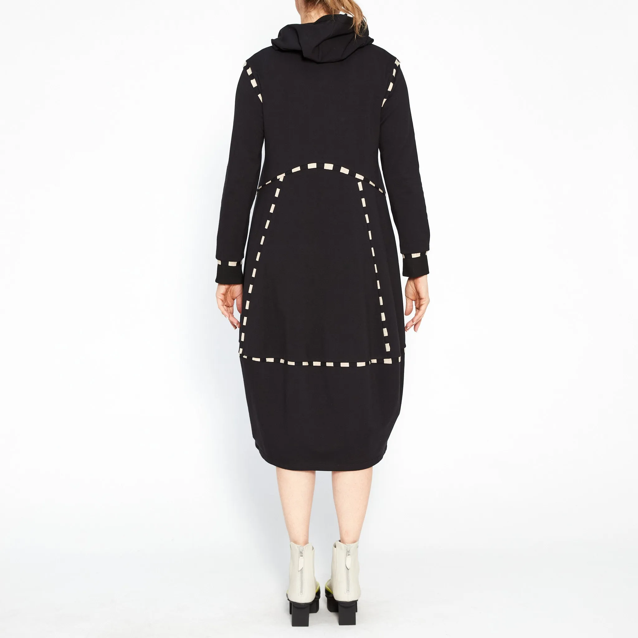 Archer Black Coat with Stripe