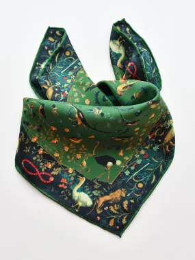 Army green luxury natural silk scarf women