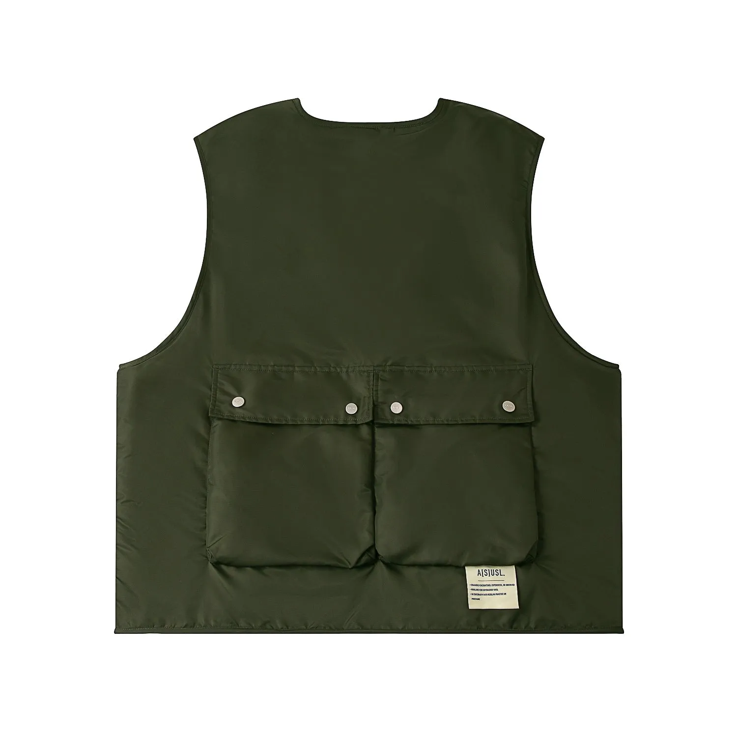 A[S]USL REVERSIBLE MILITARY VEST-OLIVE/BROWN