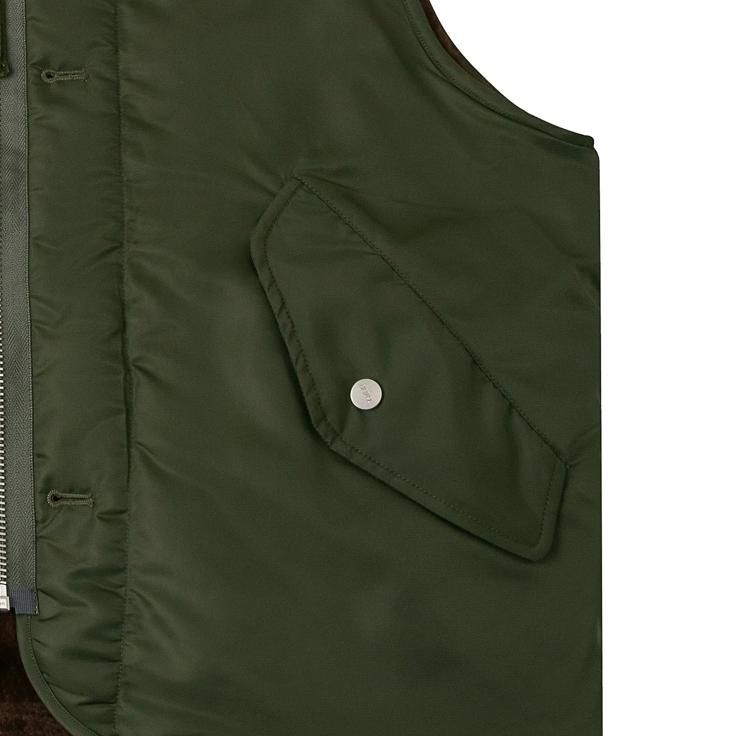 A[S]USL REVERSIBLE MILITARY VEST-OLIVE/BROWN