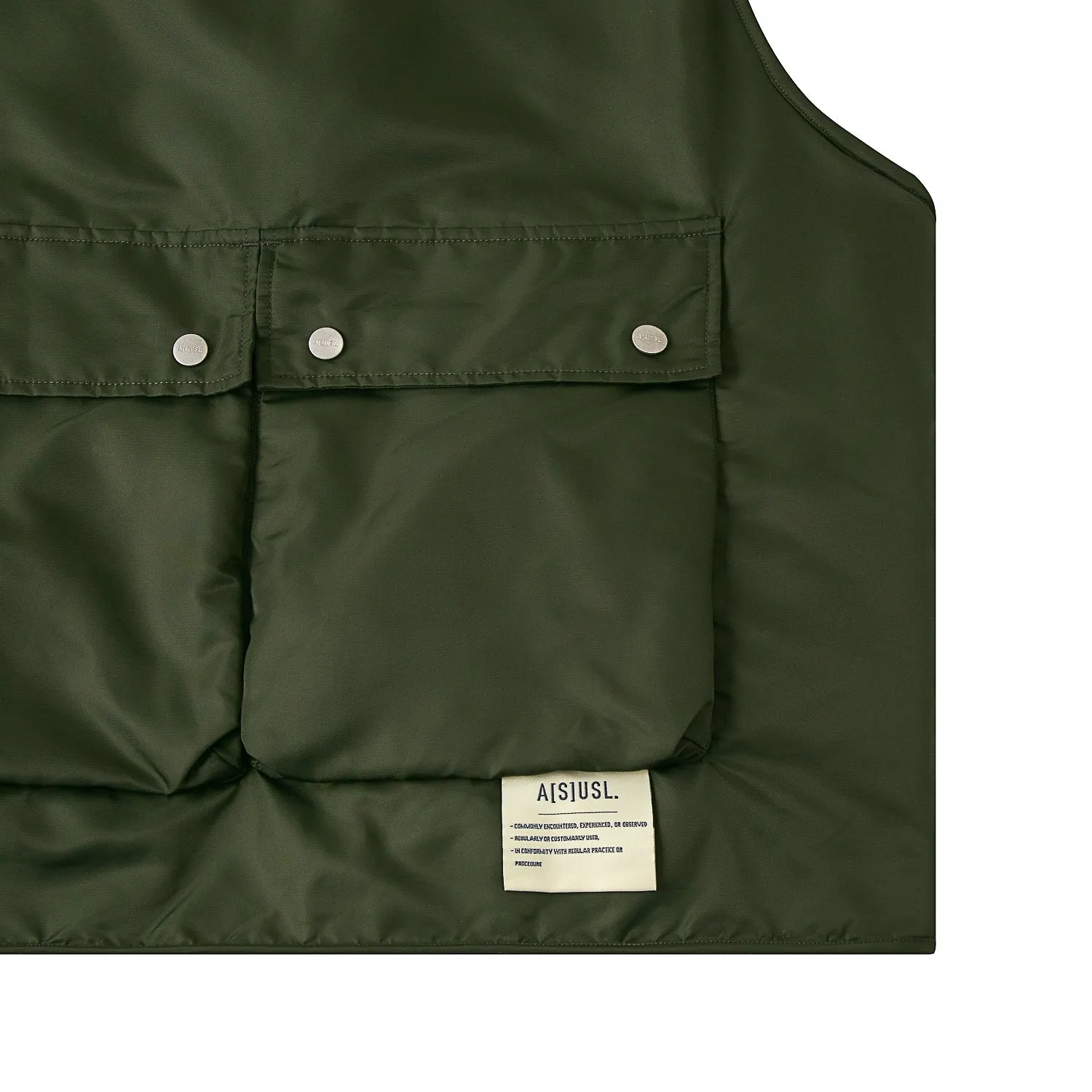 A[S]USL REVERSIBLE MILITARY VEST-OLIVE/BROWN