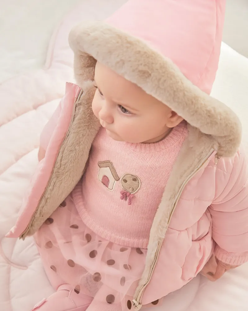 AW Mayoral Girls Pink Reversible Coat