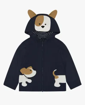 BABY BOYS PUPPY ZIP FRONT HOODED RAINCOAT