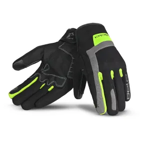 Optimized Title: Mens BELA Galaxy Winter Motorcycle Gloves in Black and Yellow Fluorescent