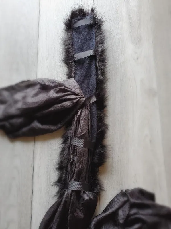 Black Faux Fur Collar Scarf