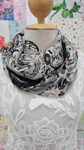 Black Printed Scarf SE0300