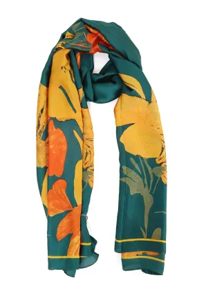 BOUQUET ELEGANCE SCARF-GREEN