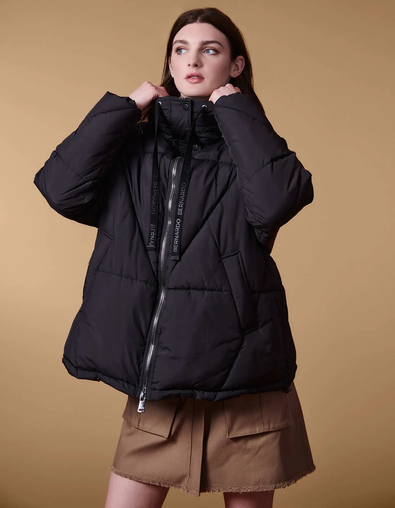 Boxy Chic Hooded Puffer Coat