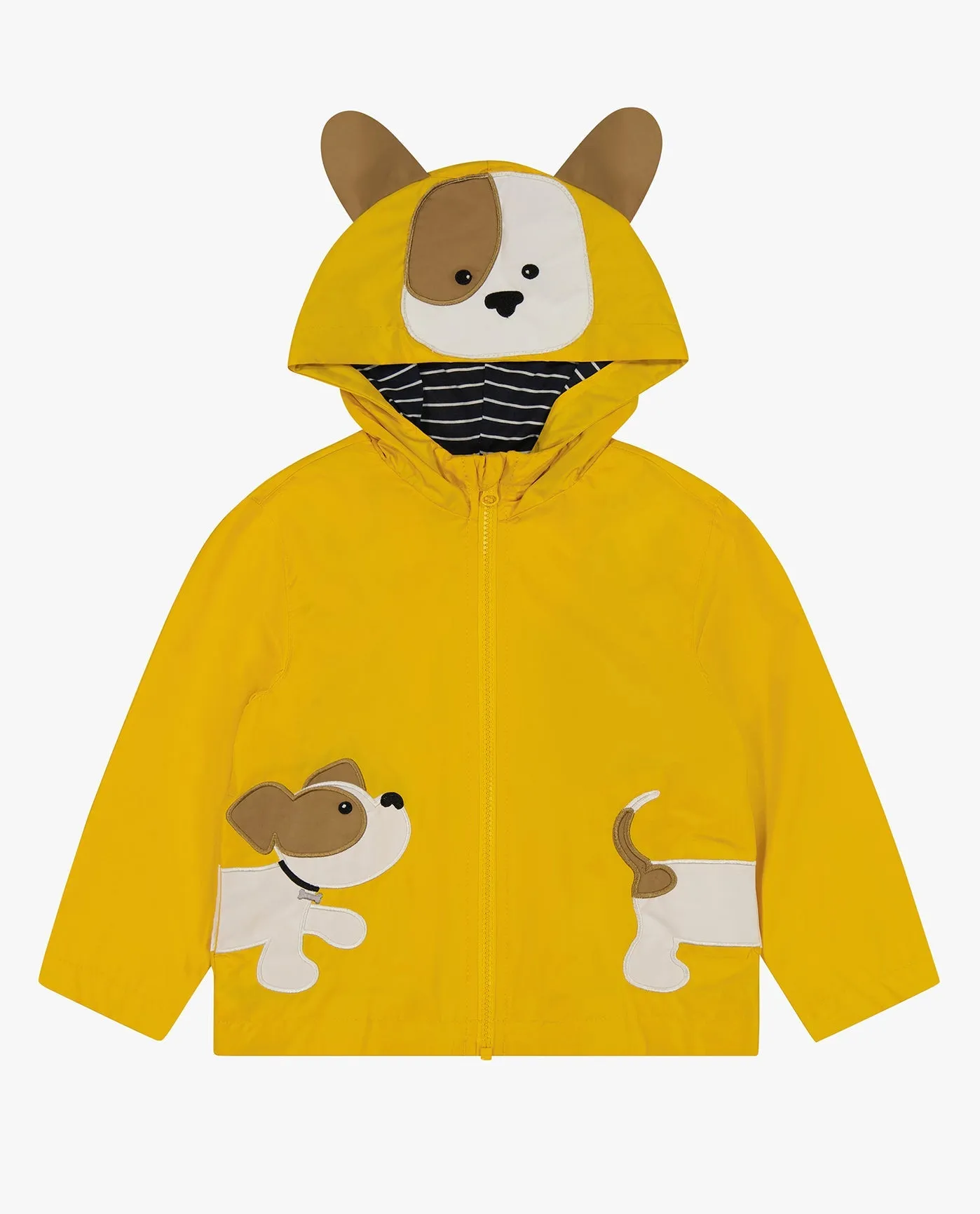 BOYS PUPPY ZIP FRONT HOODED RAINCOAT