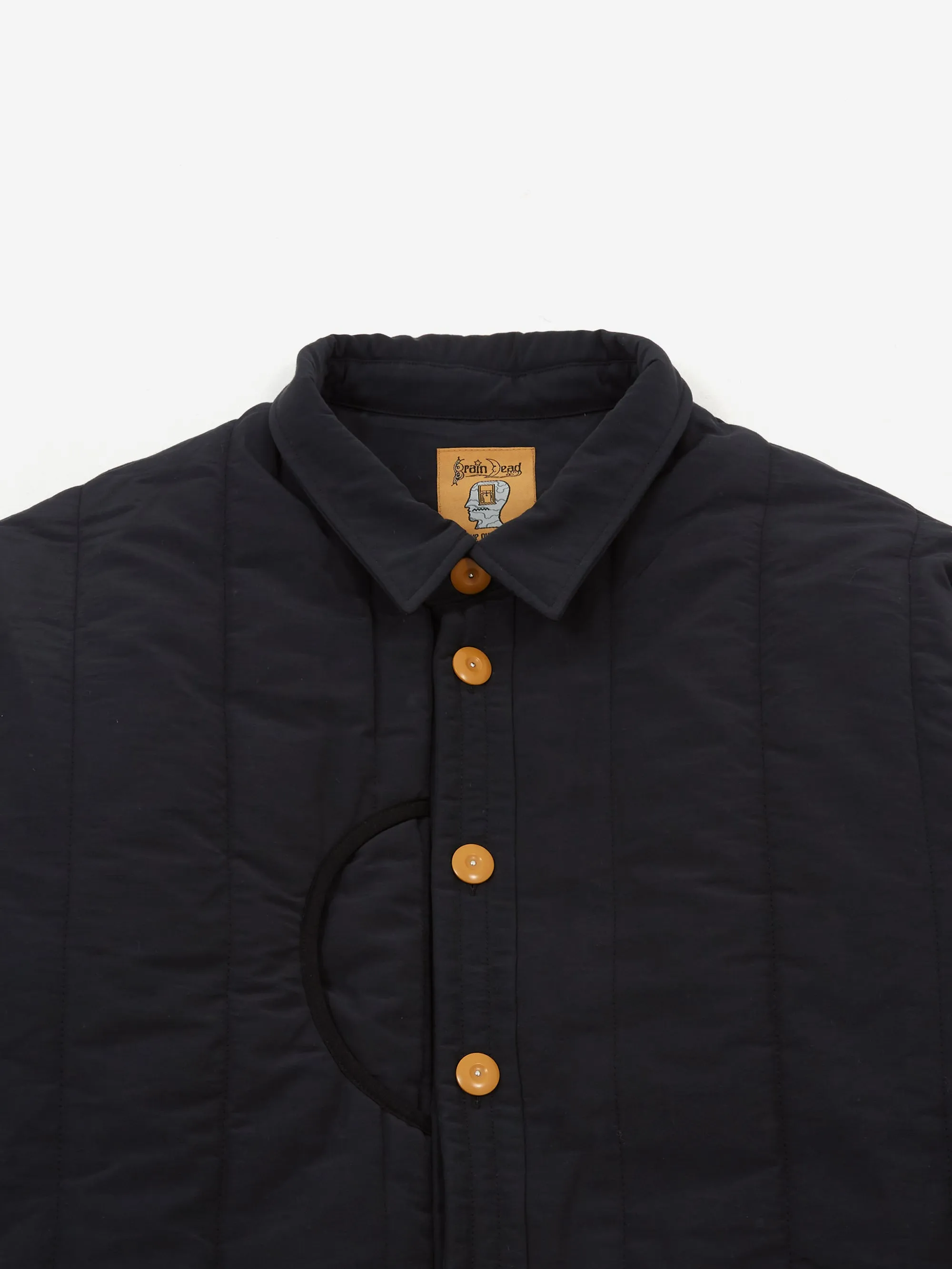 Brain Dead Puffer Button Up Shirt - Navy