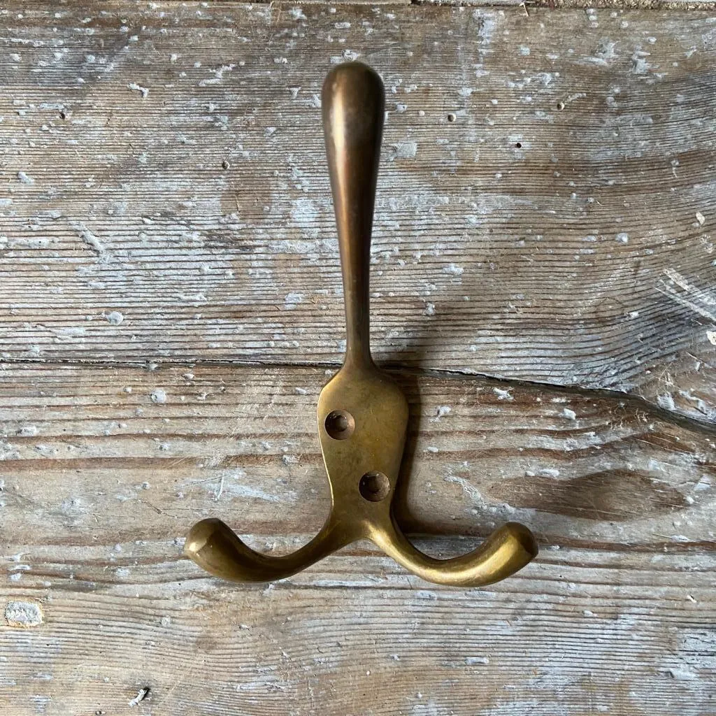 Brass Triple Coat Hook