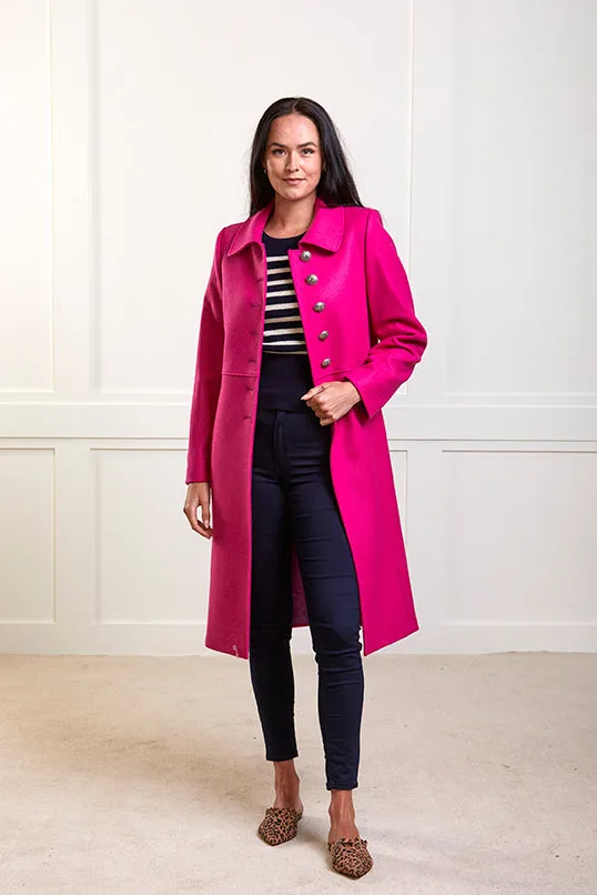 Brompton Pure British Wool Coat - Pink - 25% OFF