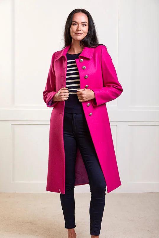 Brompton Pure British Wool Coat - Pink - 25% OFF