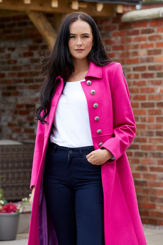 Brompton Pure British Wool Coat - Pink - 25% OFF