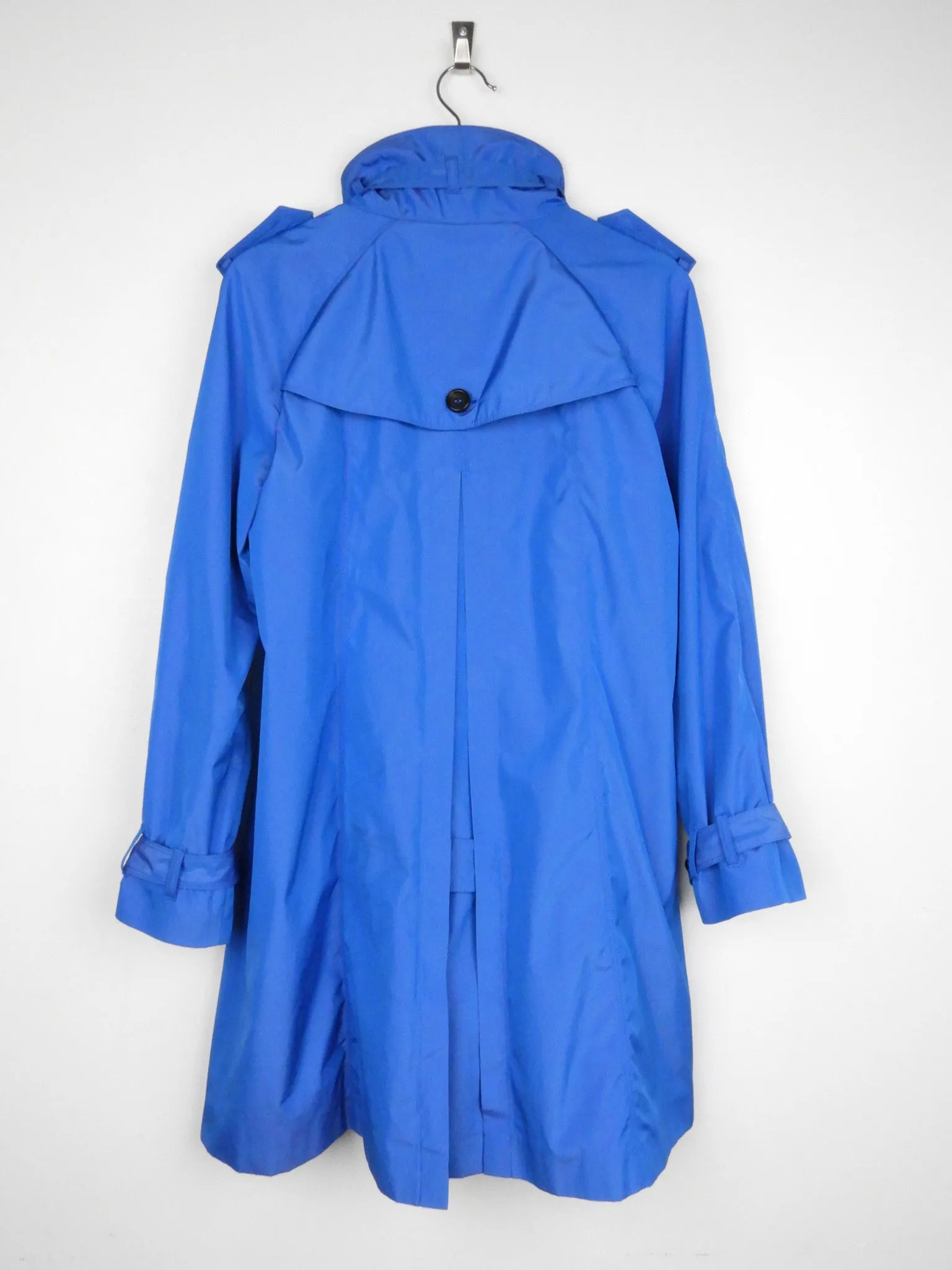 Burberry Iridescent Blue Tropical Gabardine Raincoat - US10