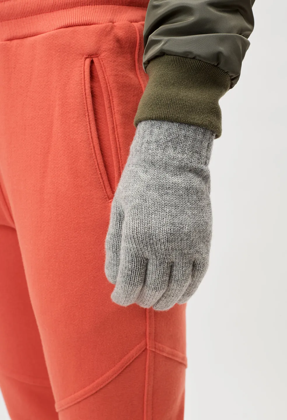 Cashmere Blend Gloves / Heather Grey