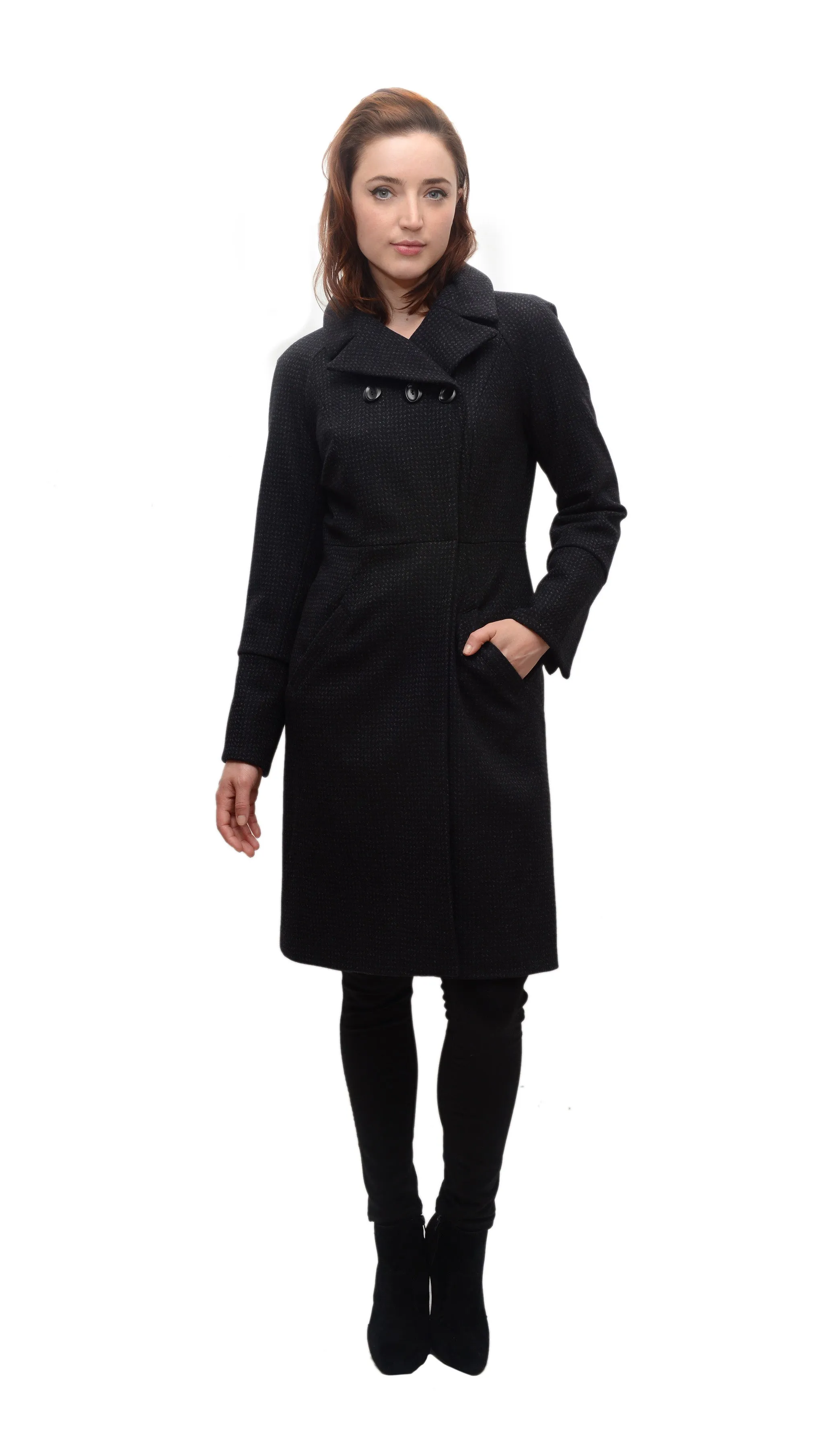 Cassie Coat in Textured Novely Wool