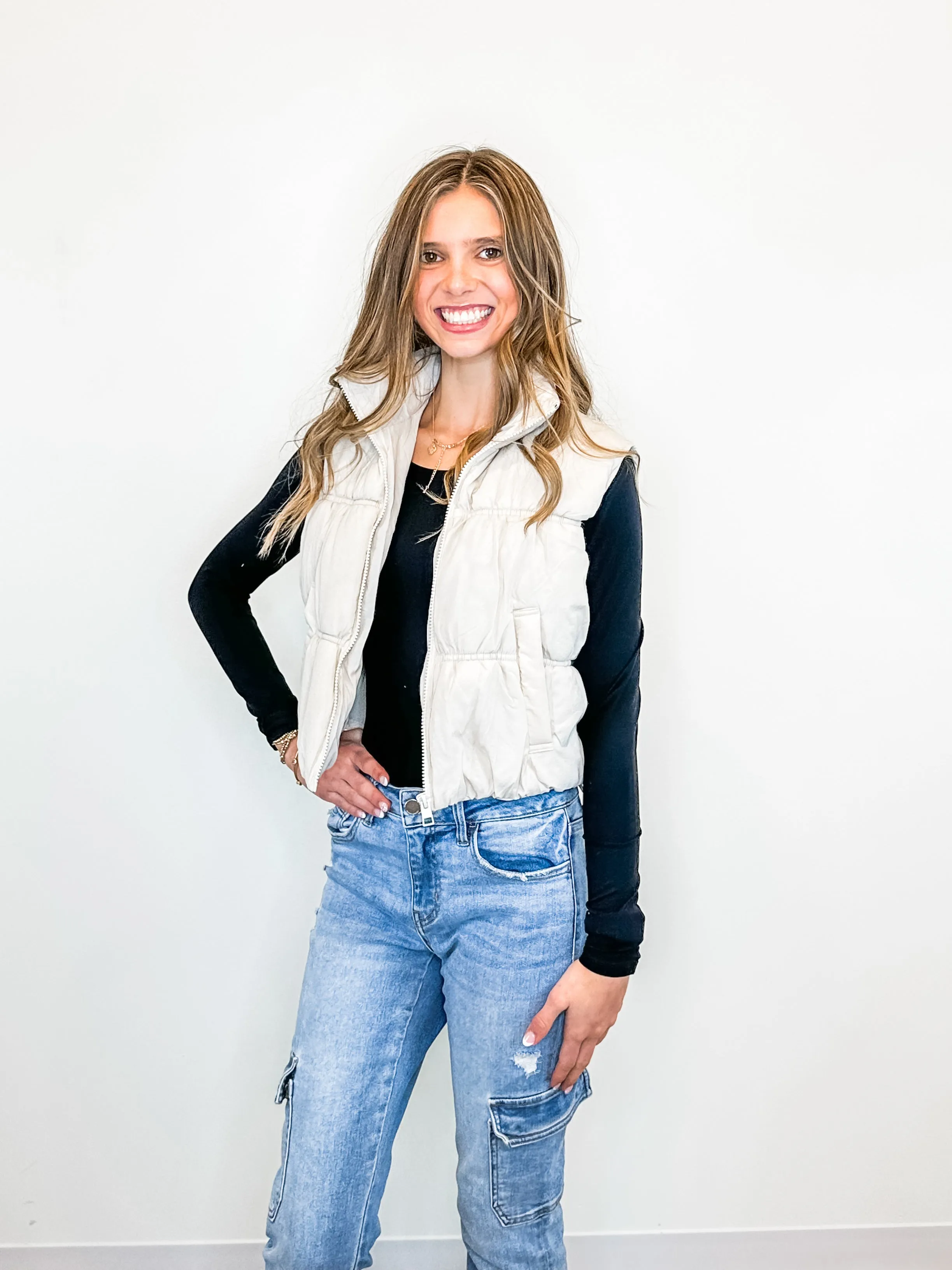 Catalina Puffer Vest - Cream