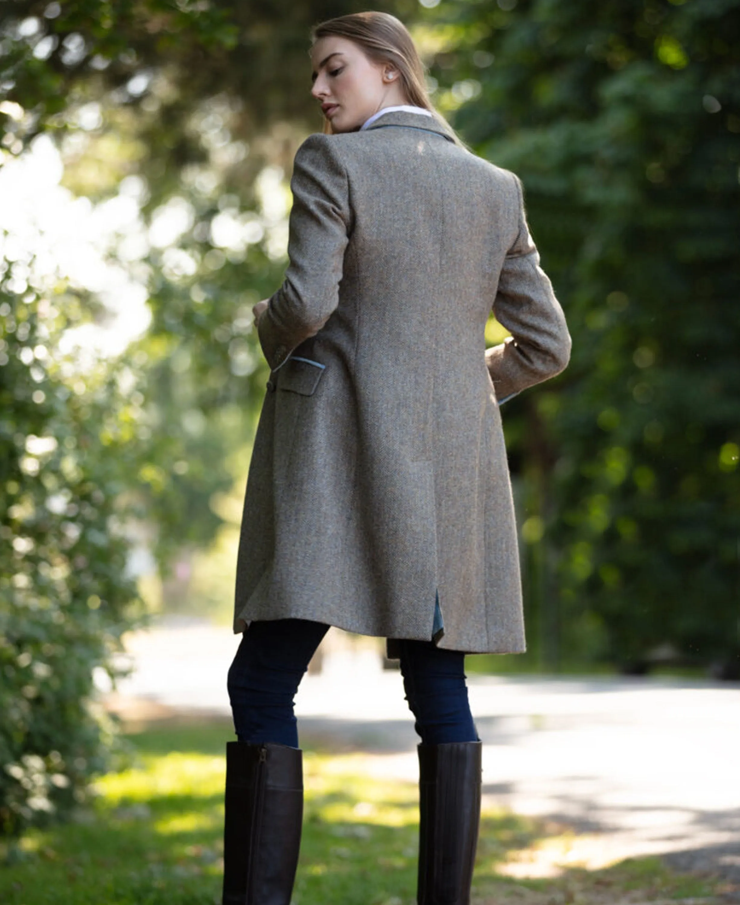 Catherine Coat - Iceberg Herringbone