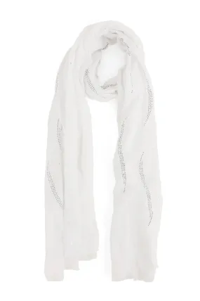 CLASSIC COTTON CHARM SCARF-WHITE