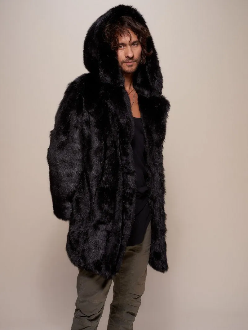 Collector Edition Hooded Black Panther  Faux Fur Coat