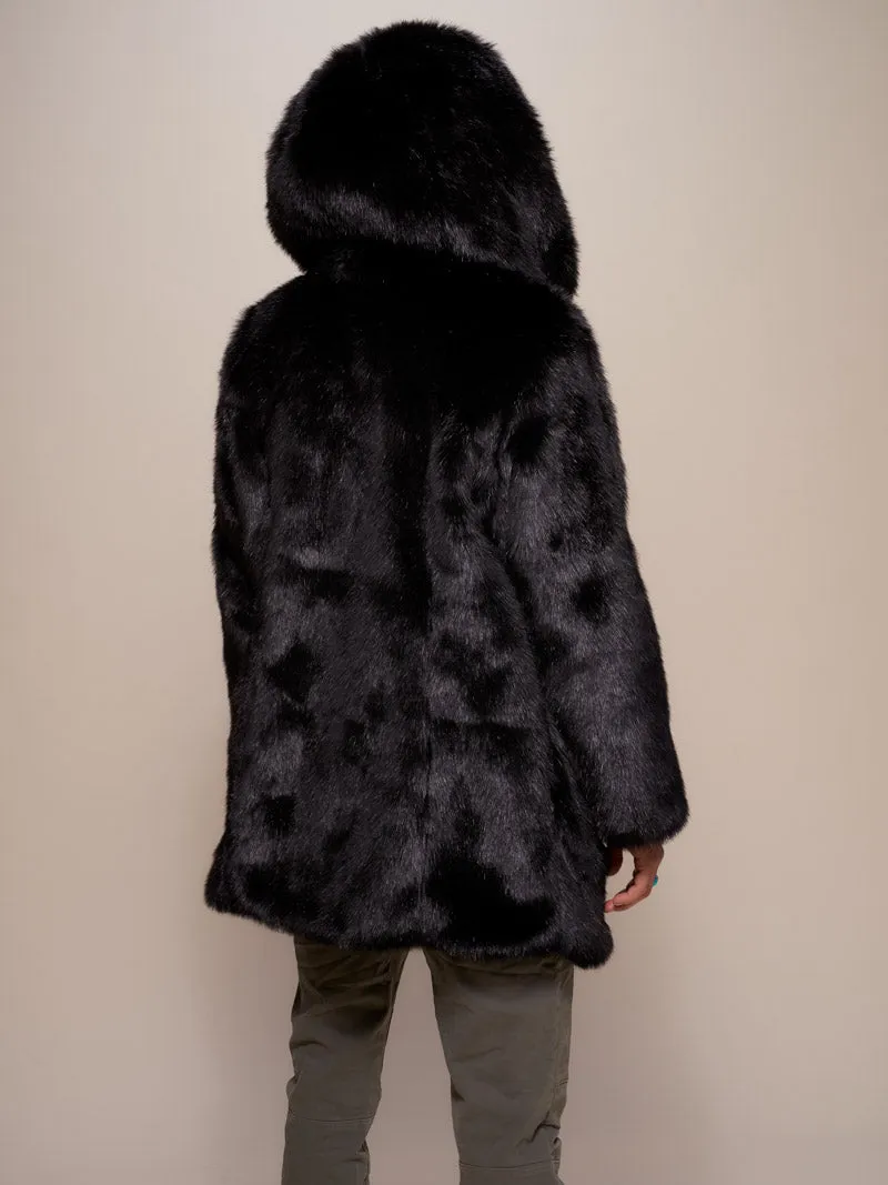 Collector Edition Hooded Black Panther  Faux Fur Coat