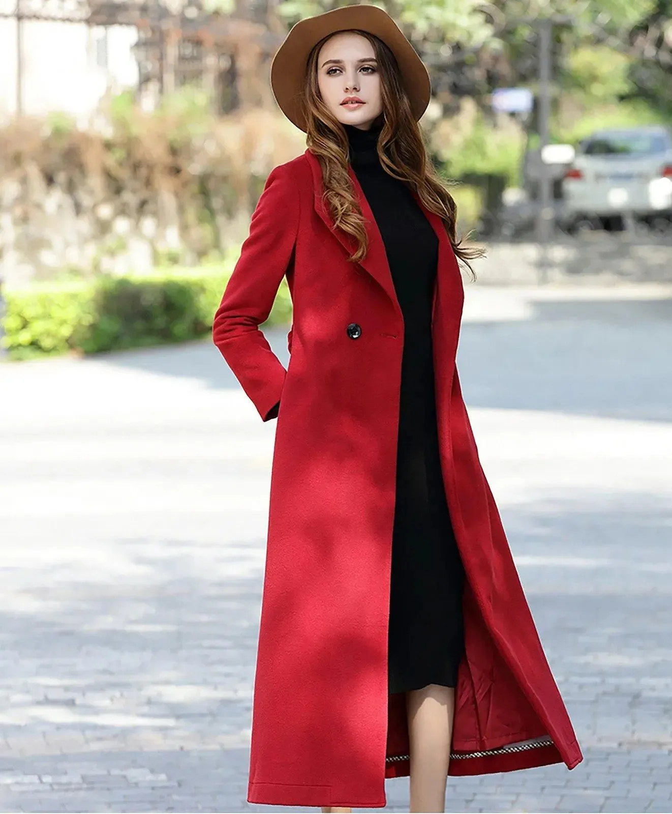 Custom Wool Blend Lined Belted Long Coat