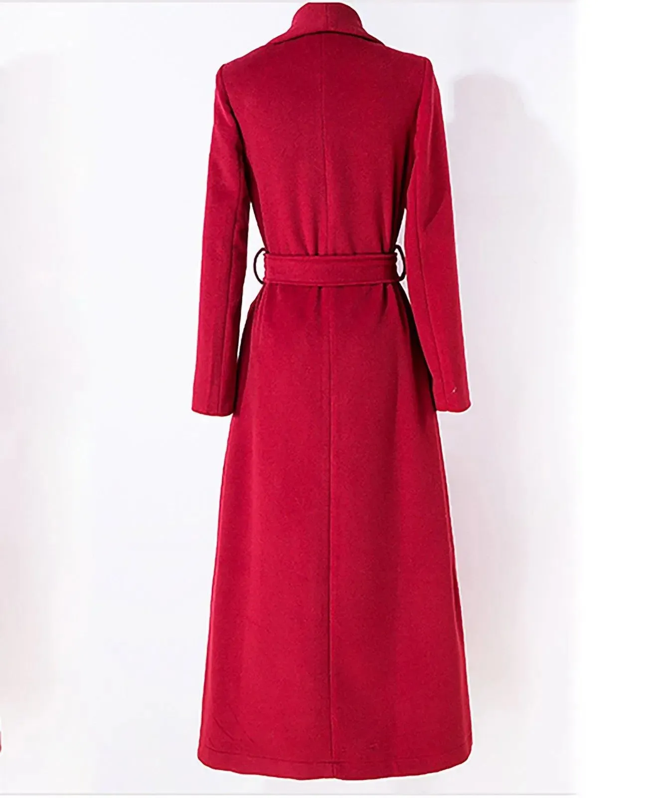 Custom Wool Blend Lined Belted Long Coat