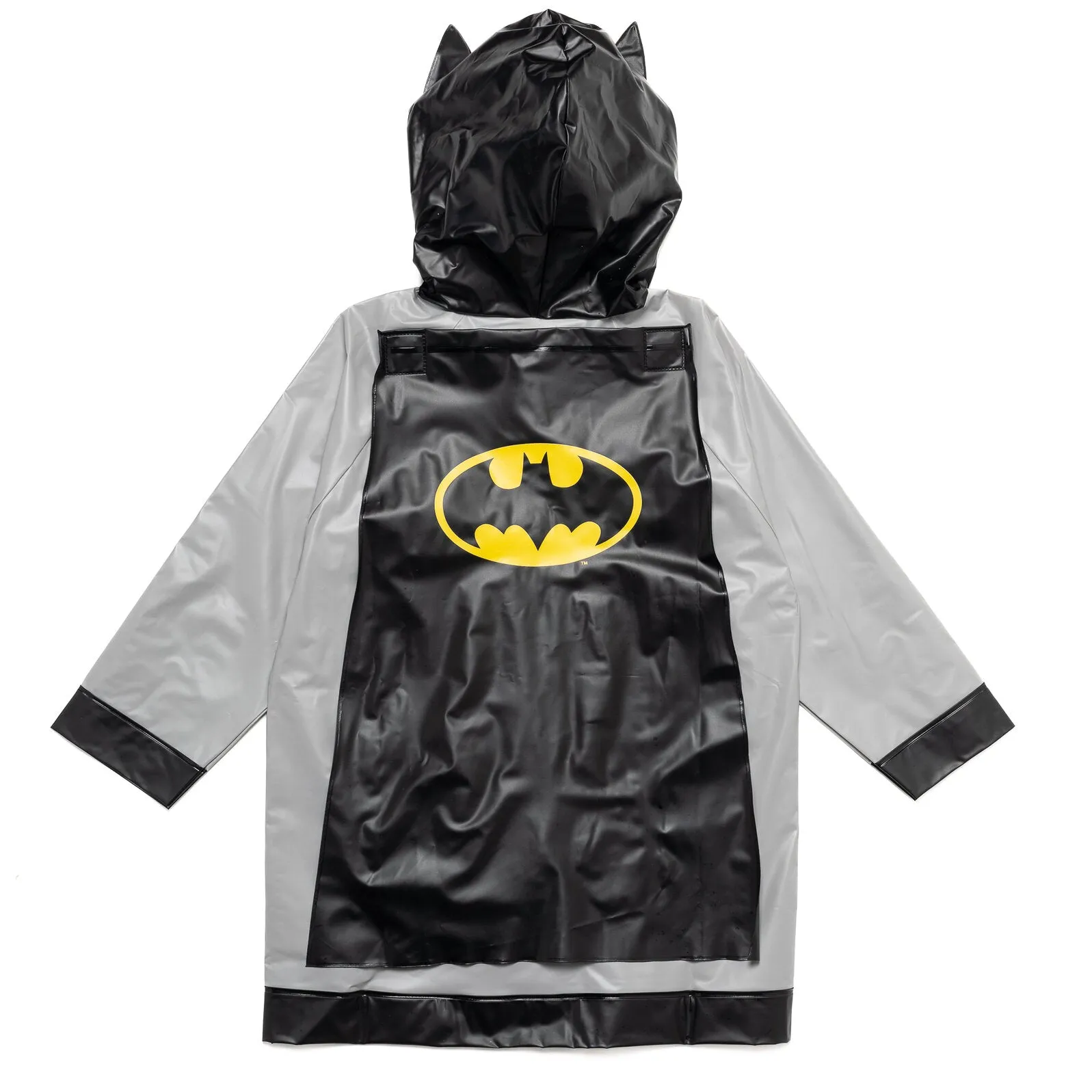 DC Comics Justice League Batman Costume Waterproof Rain Jacket Cape and Umbrella 3 Piece Outfit Set