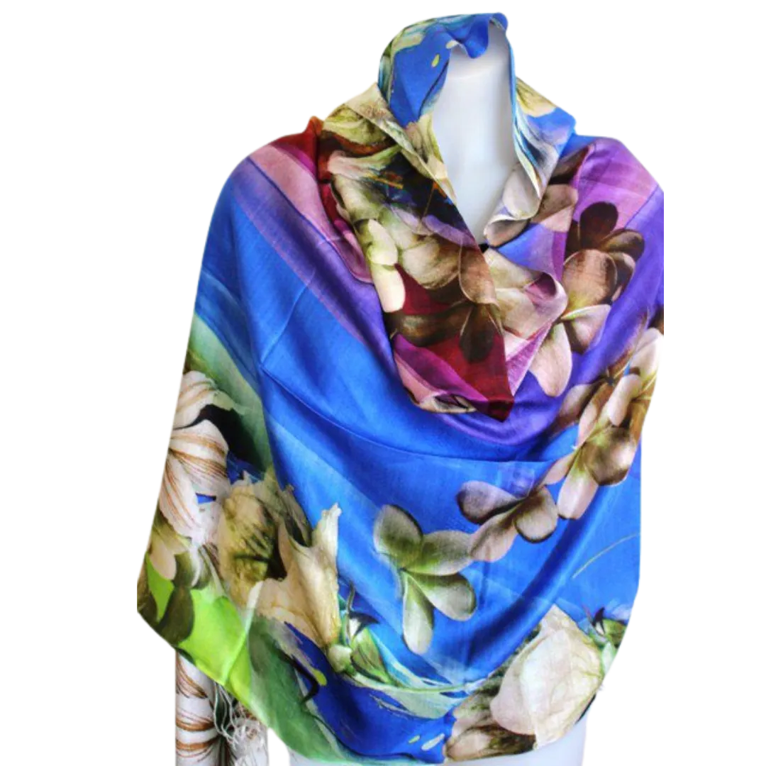 Deidaa Frangipani Floral Silk Scarf