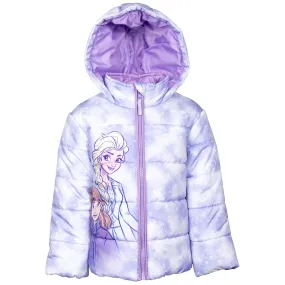 Disney Frozen Zip Up Winter Coat Puffer Jacket